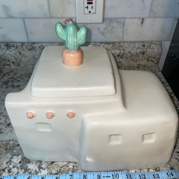VINTAGE Treasure Craft Cactus Adobe House Southwest Cookie Jar Pueblo Aztec Mesa - Picture 5 of 12